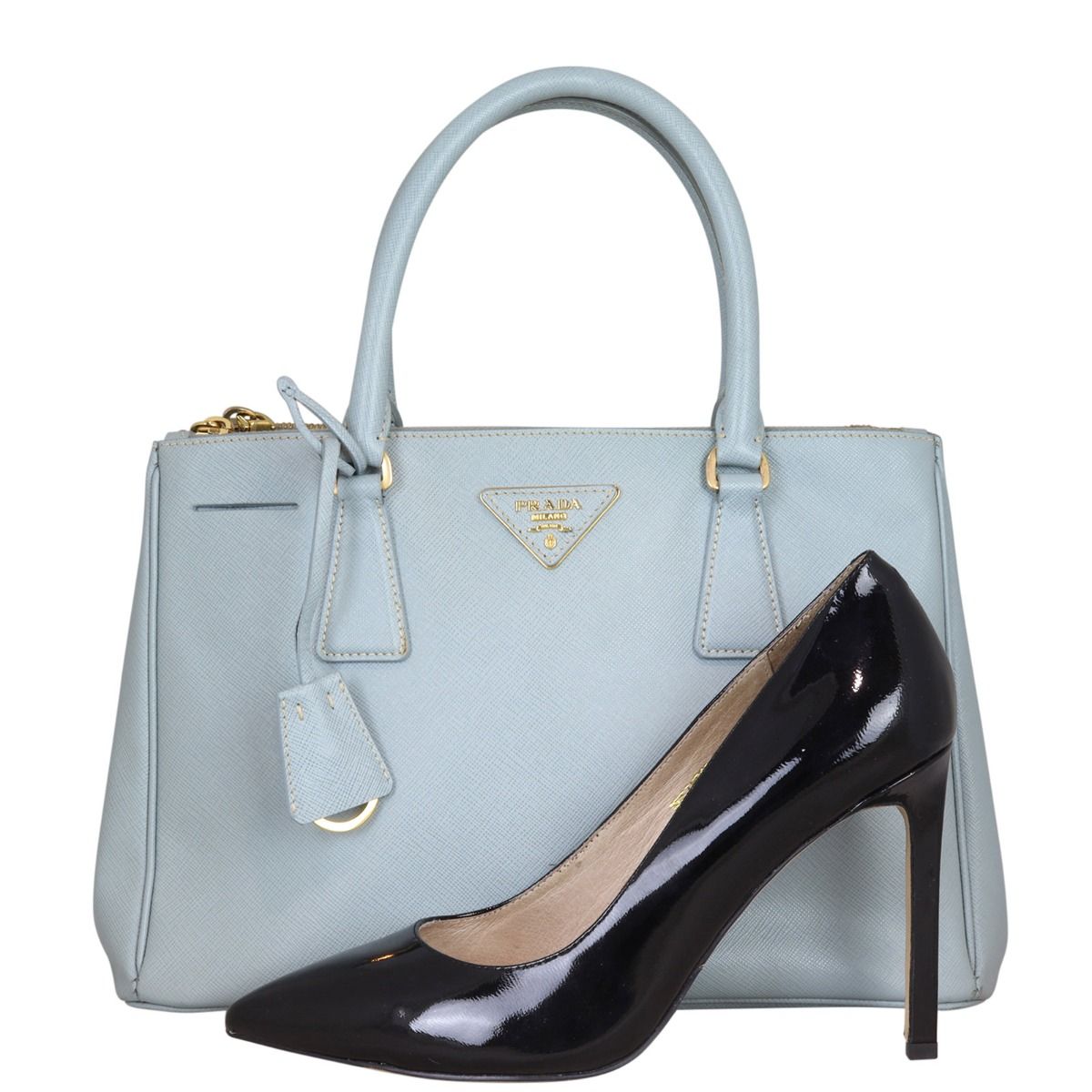 Prada Extra Large Saffiano Lux Double Zip Galleria Tote - Grey Totes,  Handbags - PRA875069