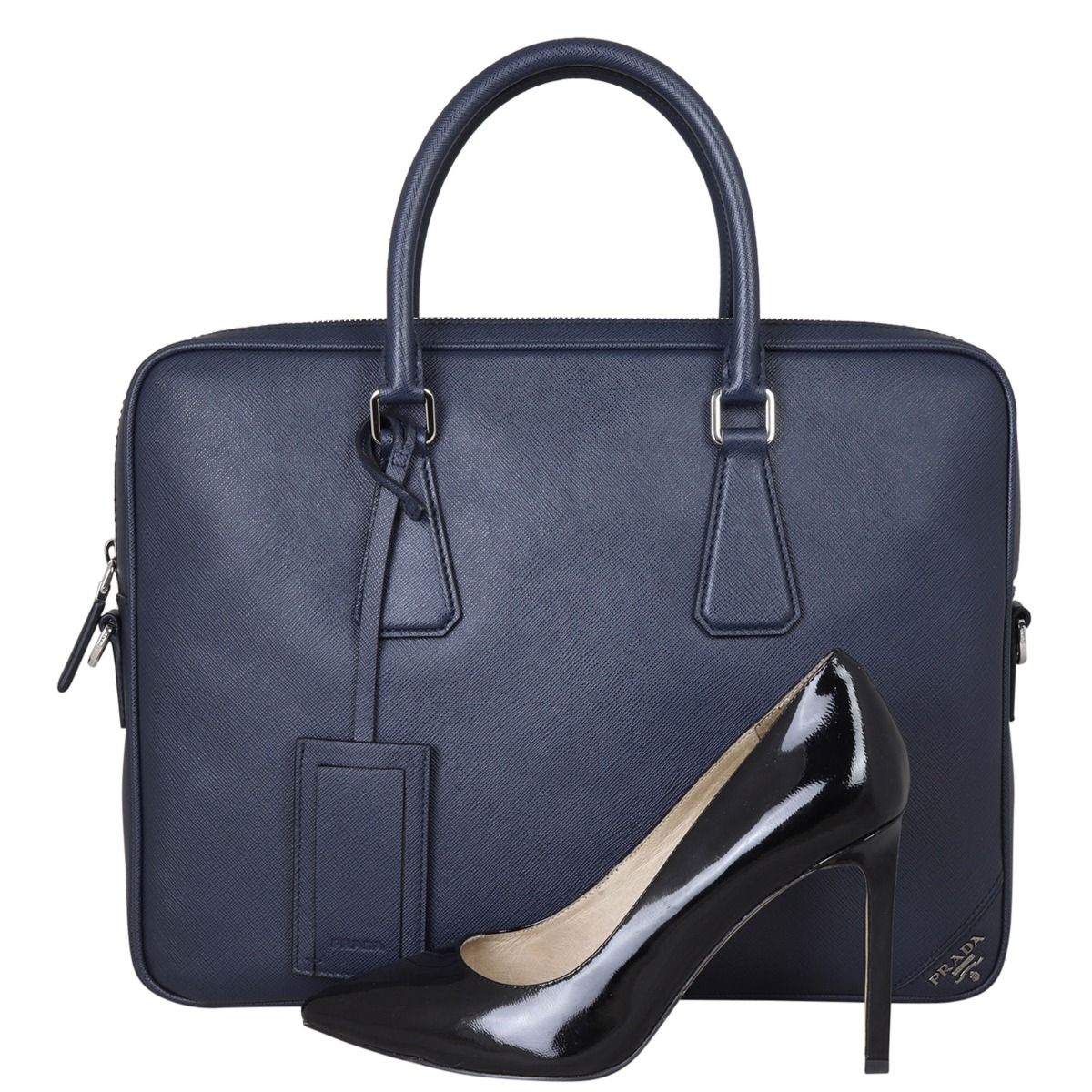 Prada Saffiano Zip Briefcase Bag