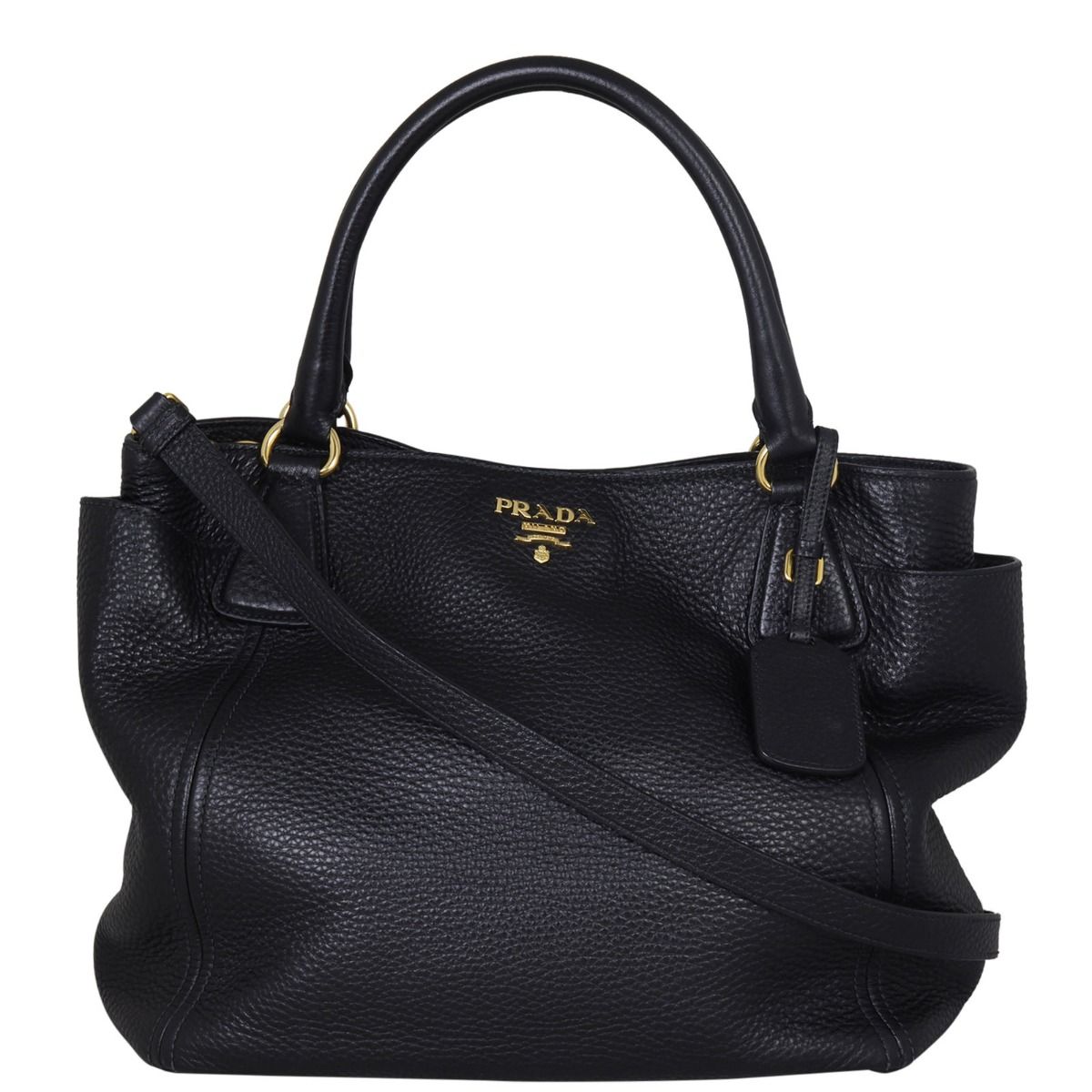 Prada Vitello Daino Side Pocket Tote