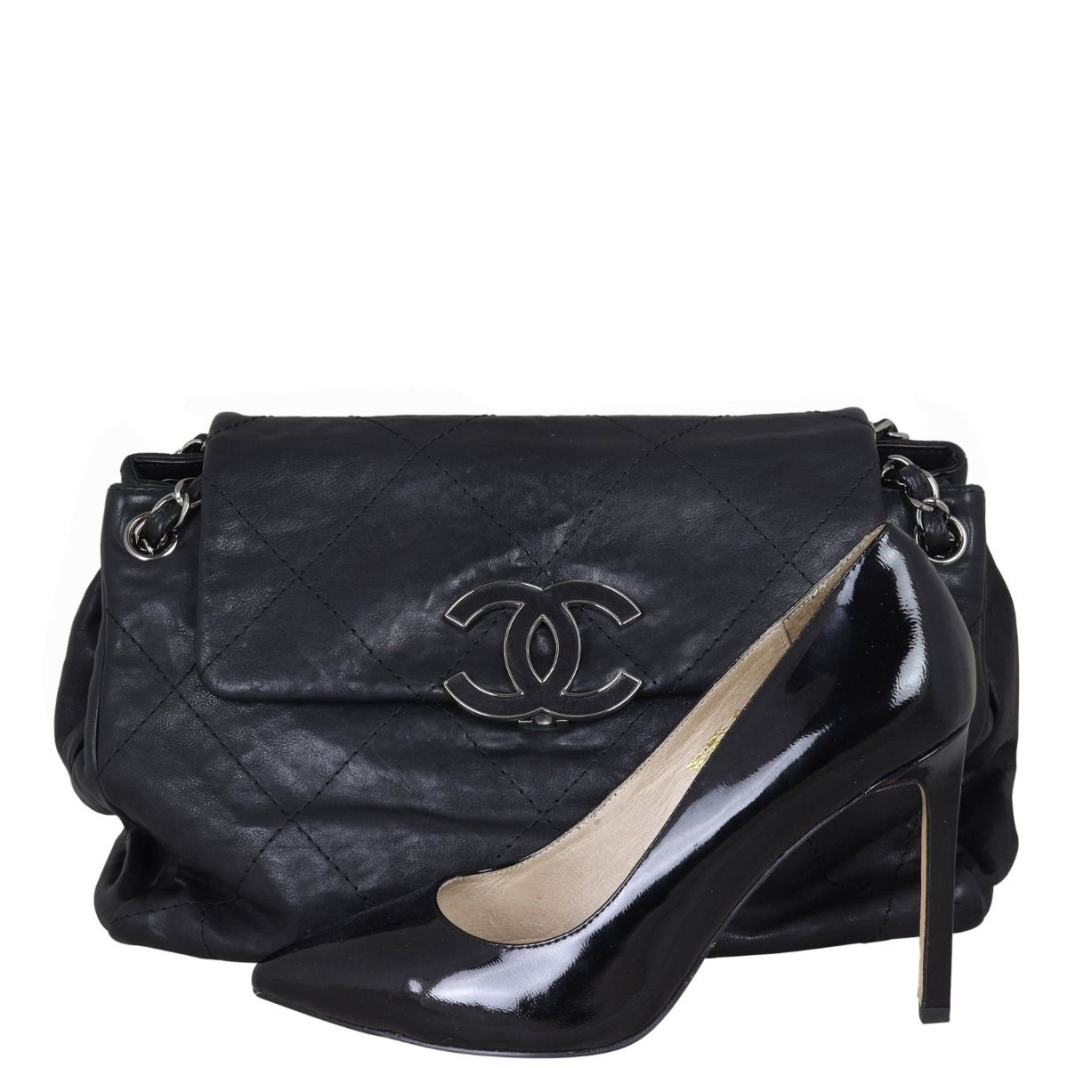 Chanel - Hampton CC Accordion Quilted Bag Black