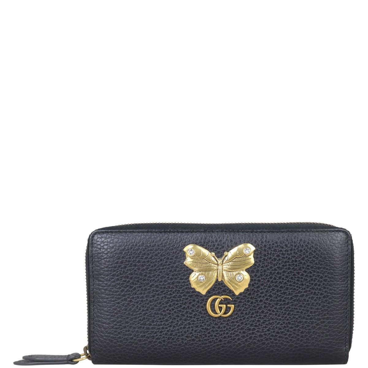 Gucci Butterfly Farfalla Zip Around Continental Wallet