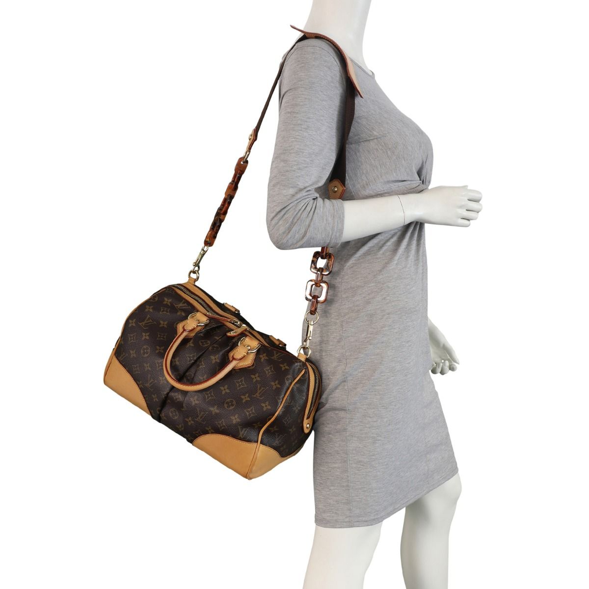 Stephen sprouse boston leather handbag Louis Vuitton Brown in Leather -  31704585