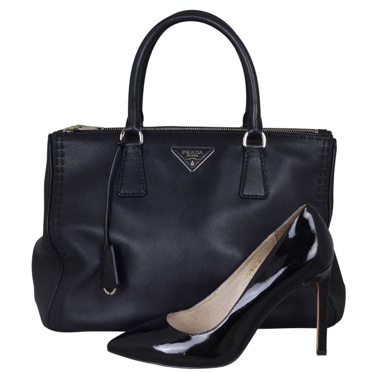 Prada City Calf Lux Galleria Double Zip Tote Medium