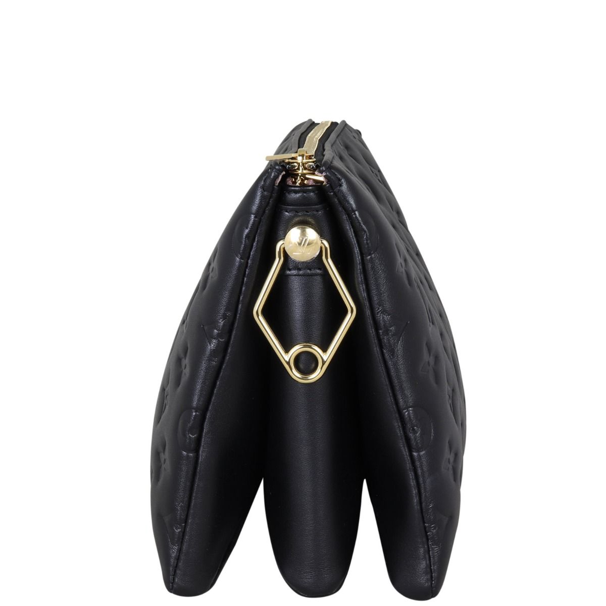 Authentic Louis Vuitton Monogram Black COUSSIN PM Handbag For Women