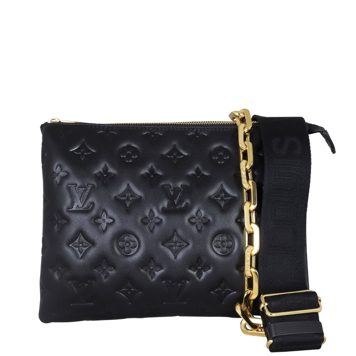 Louis Vuitton Coussin PM Monogram Embossed Puffy Lambskin Black in