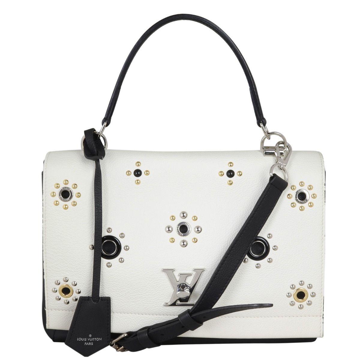 Louis Vuitton Lockme Mechanical Flowers Black & White Calfskin Leather  Backpack