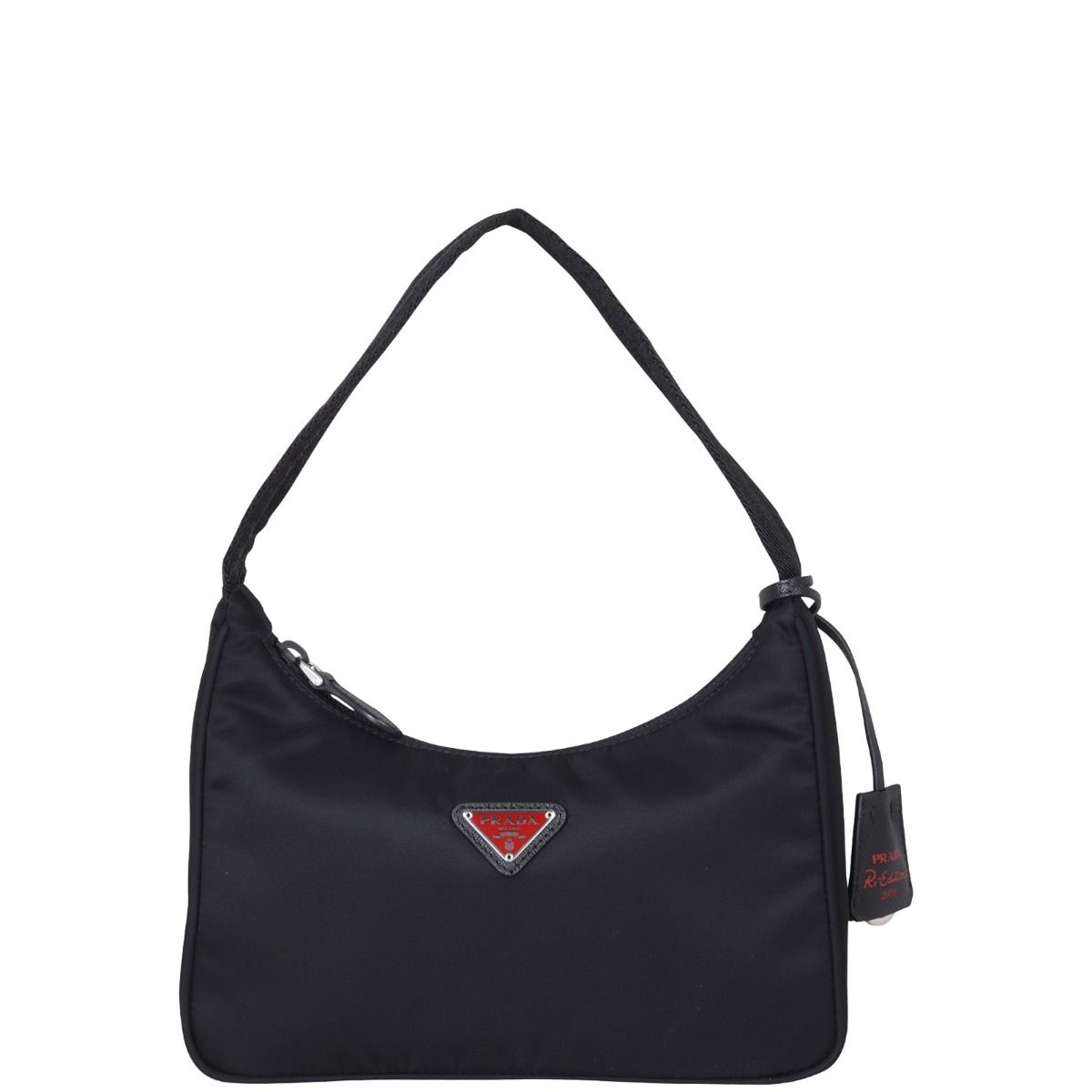 Prada Re-Edition 2005 Shoulder Bag Nylon Black/Red in Nylon with  Silver-tone - US