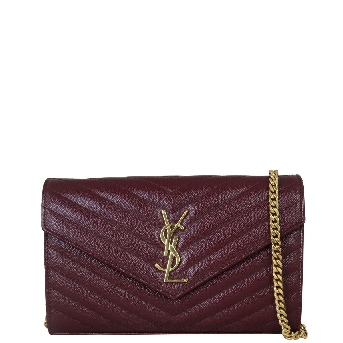 Saint laurent monogram leather chain wallet clearance