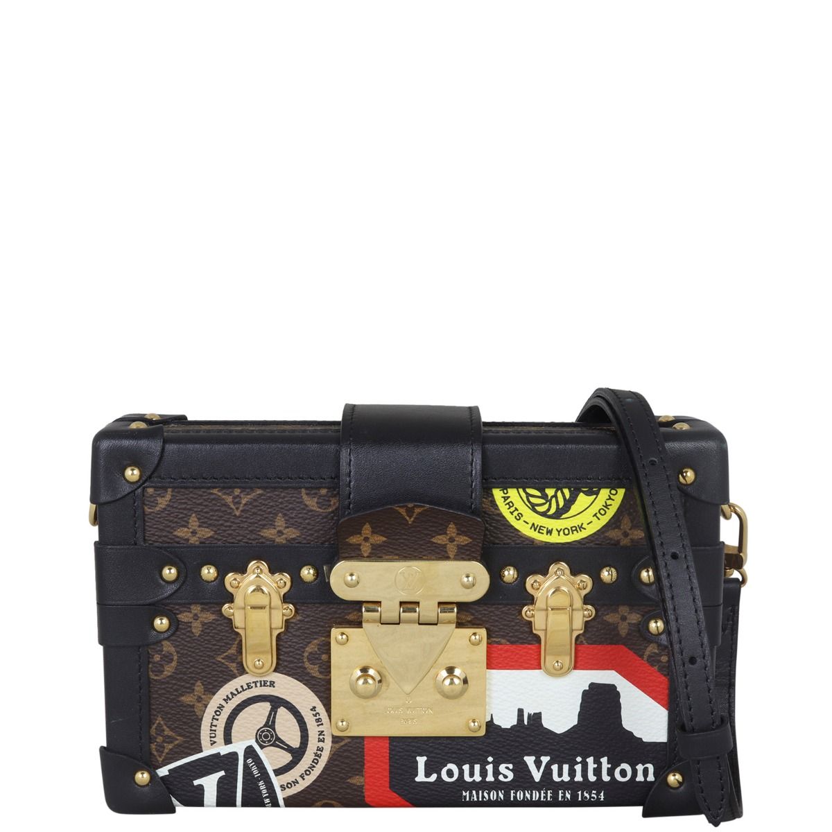 Louis Vuitton Limited Edition Leather World Tour Petite Malle Bag