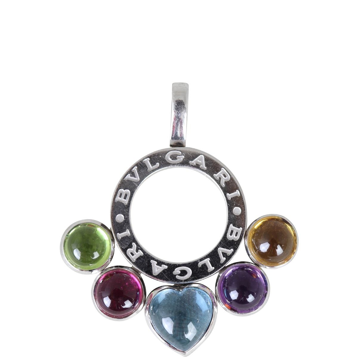 Bvlgari Allegra 18K White Gold Multistone Heart Pendant