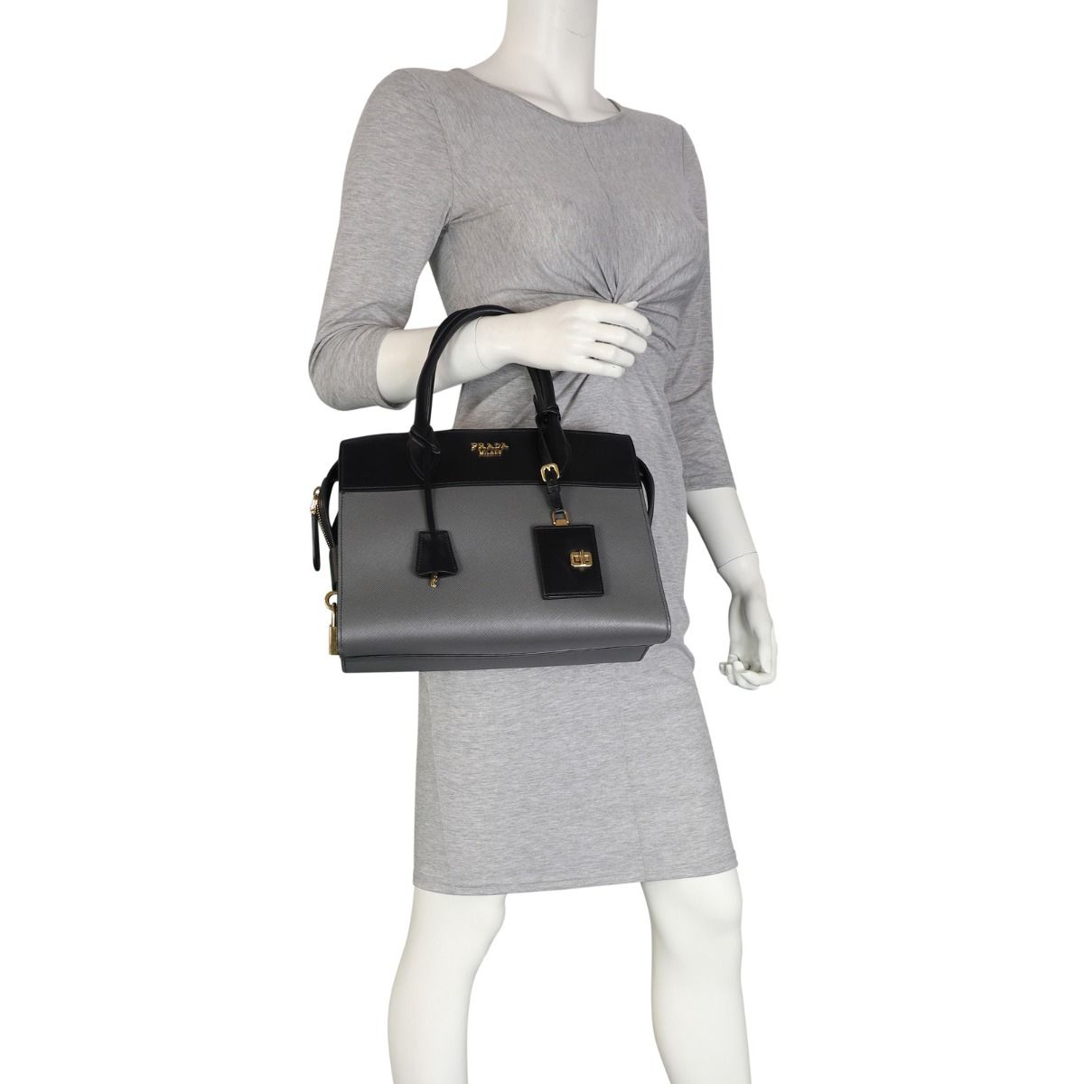 Prada medium esplanade leather satchel cheap