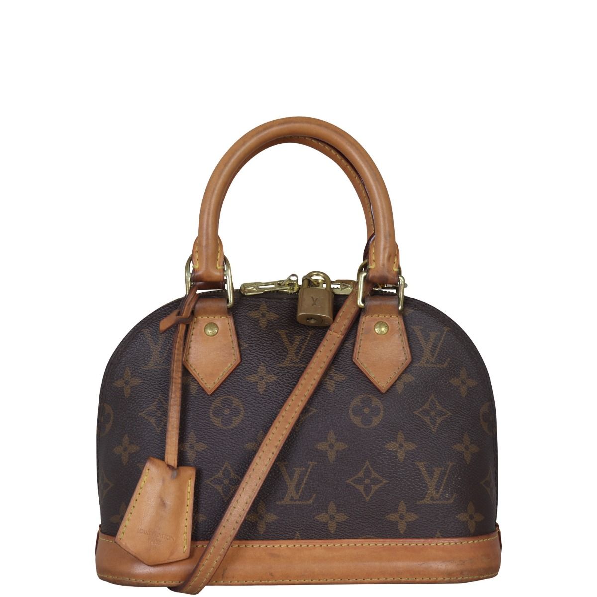 Louis Vuitton Alma Small Model Handbag in Brown Monogram Canvas
