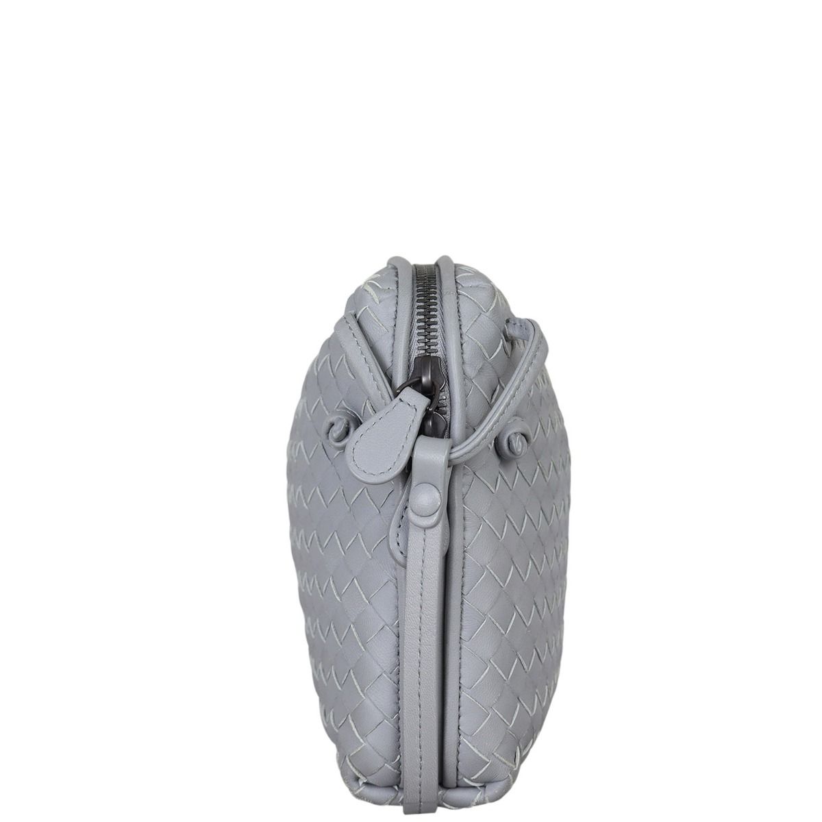 【BOTTEGA VENETA】Intrecciato Nodini Crossbody Bag LightGrey Bottega Veneta Intrecciato Nodini Crossbody