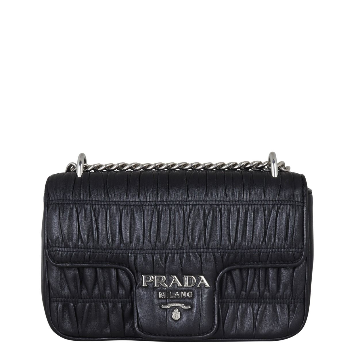 【PRADA】PADDED NAPPA CROSSBODY BAG PRADA Nappa Padded Signaux Triangle Crossbody Black 1657995
