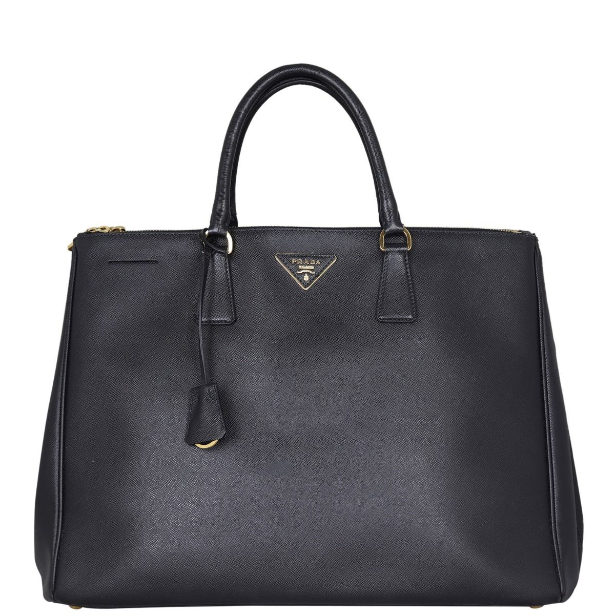 Prada saffiano double zip tote on sale