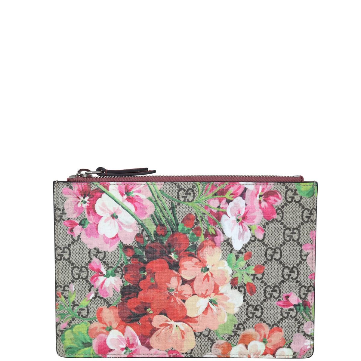 Gucci GG Supreme Blooms Zip Pouch