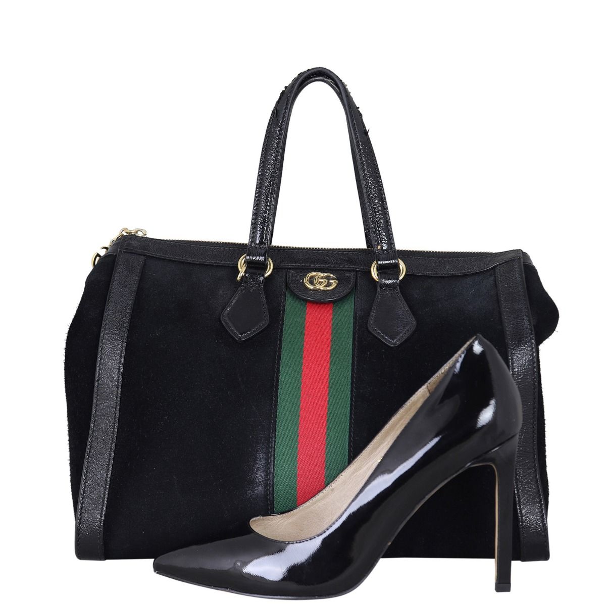Gucci bag best sale black suede