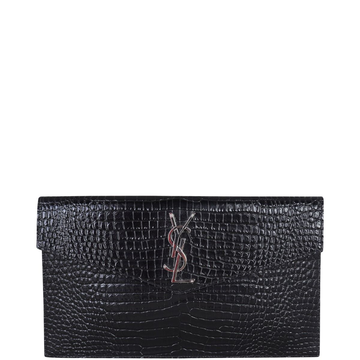 Saint laurent uptown monogram flap leather pouch outlet