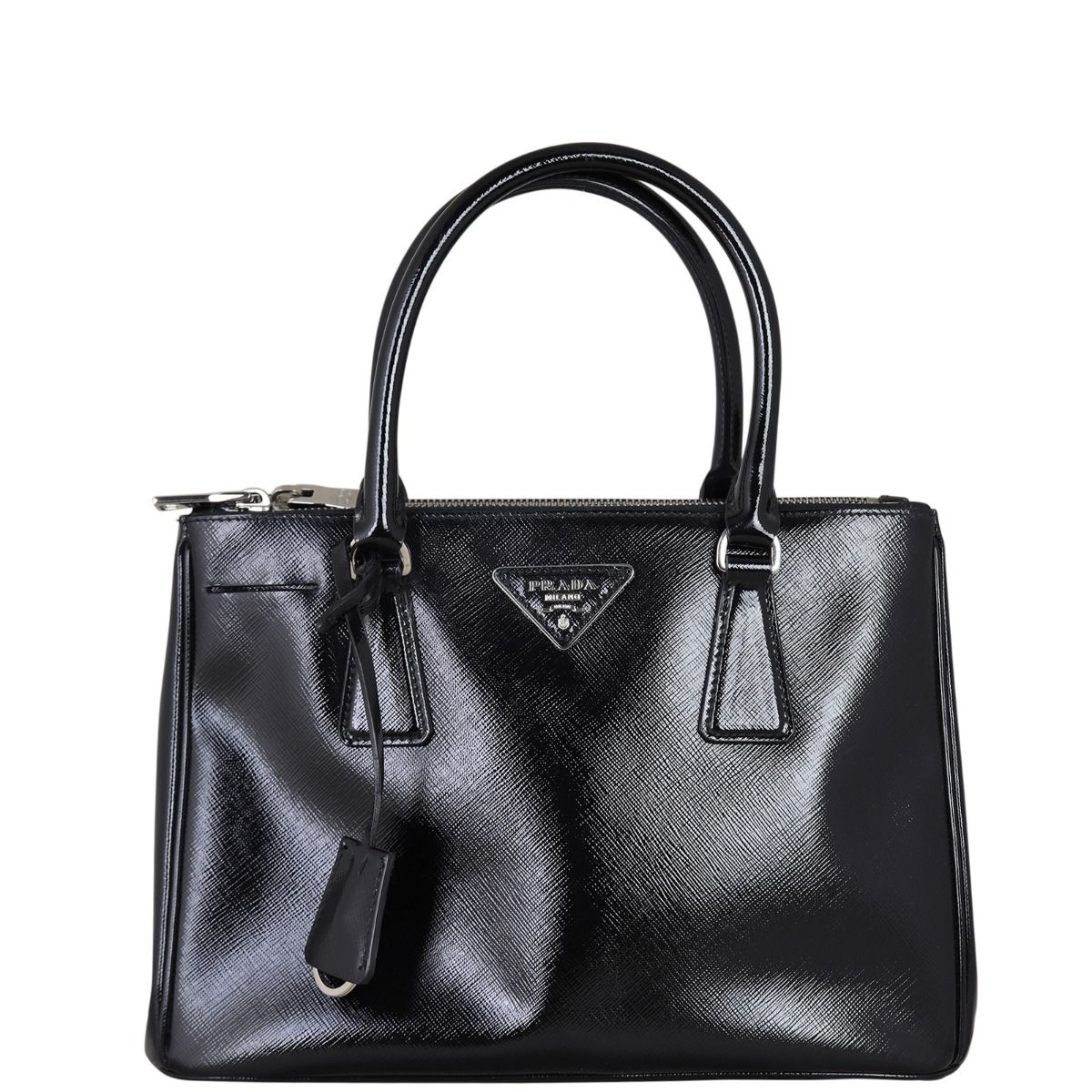 VIP.PRADA Double Small Handbag In Saffiano Leather 関送込 Black Small Prada Double Saffiano leather bag | PRADA