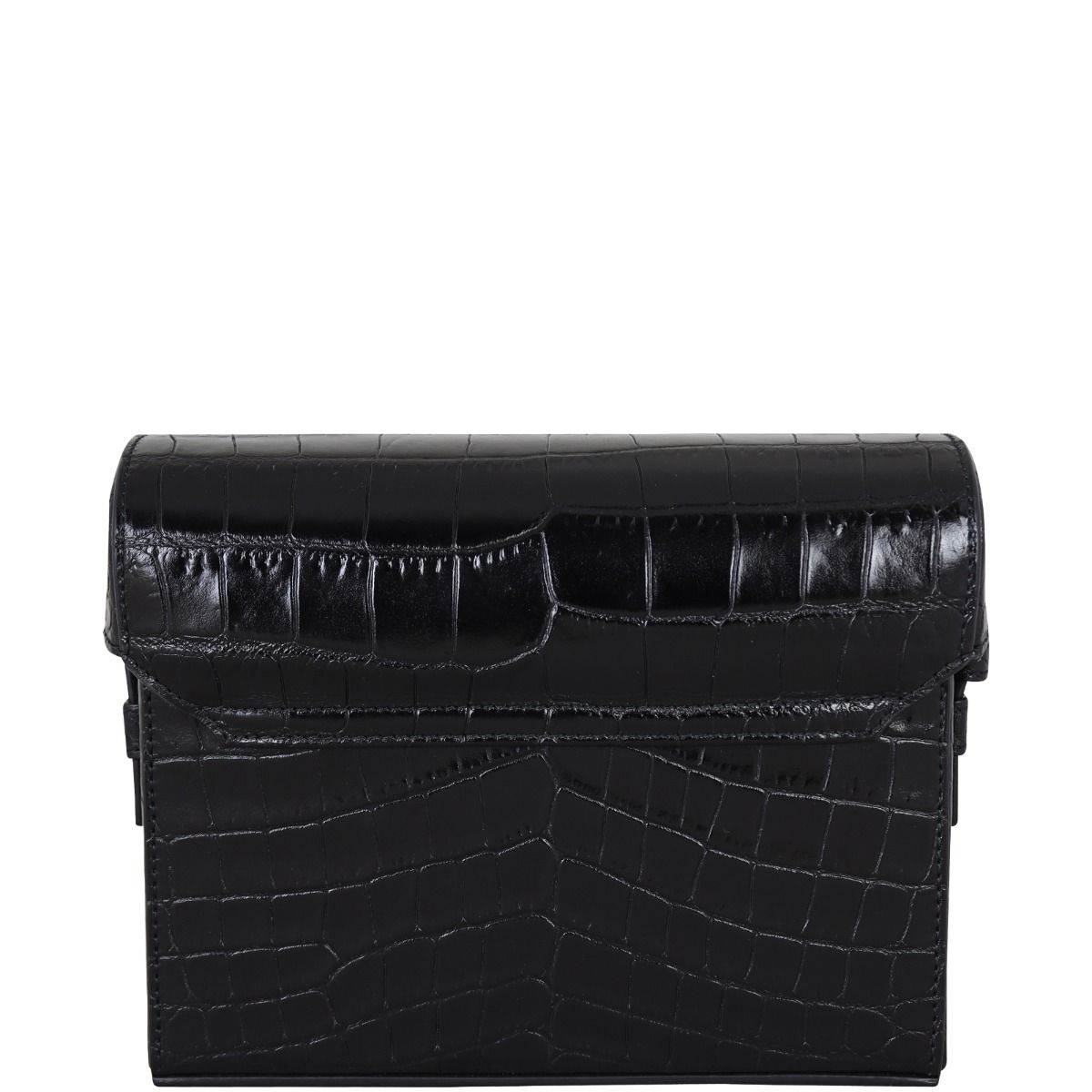 Saint Laurent June Box Bag Croc-Embossed