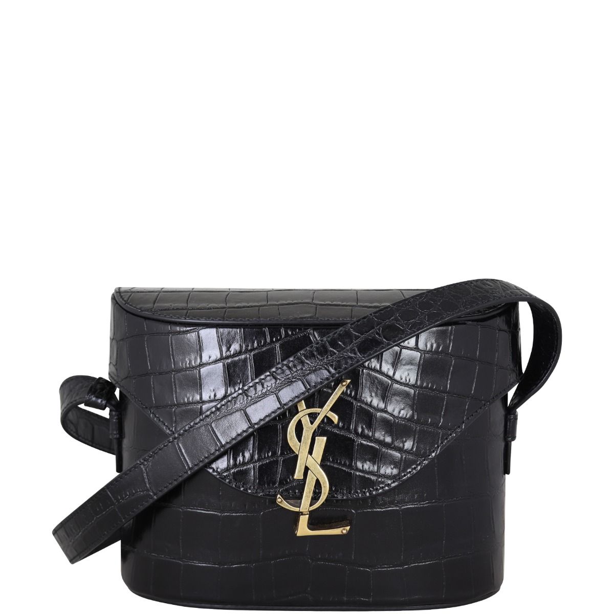 Saint Laurent June Box Bag Croc Embossed