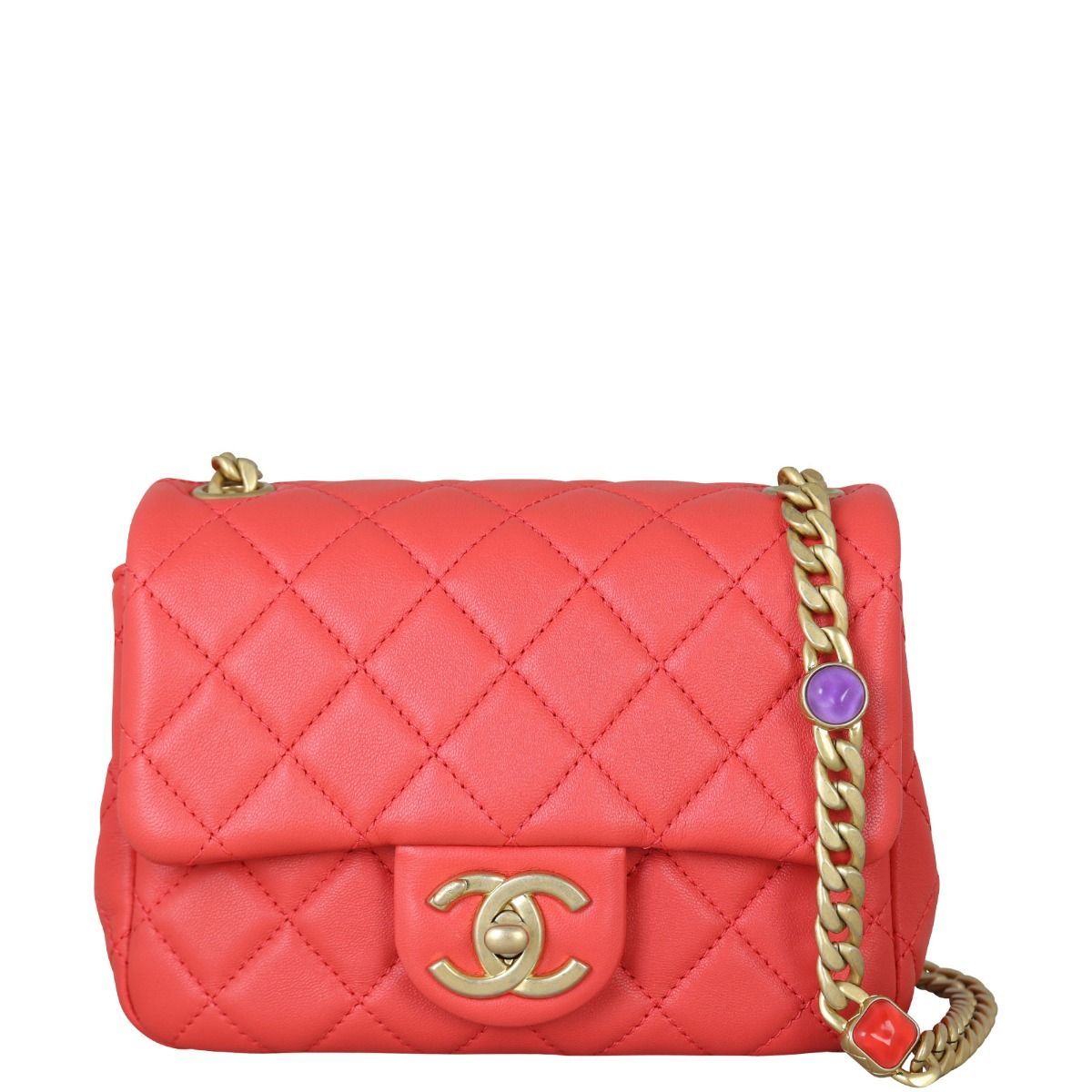 Chanel 22S Pink Lambskin Mini Rectangular Flap MyGemma DE, 43% OFF