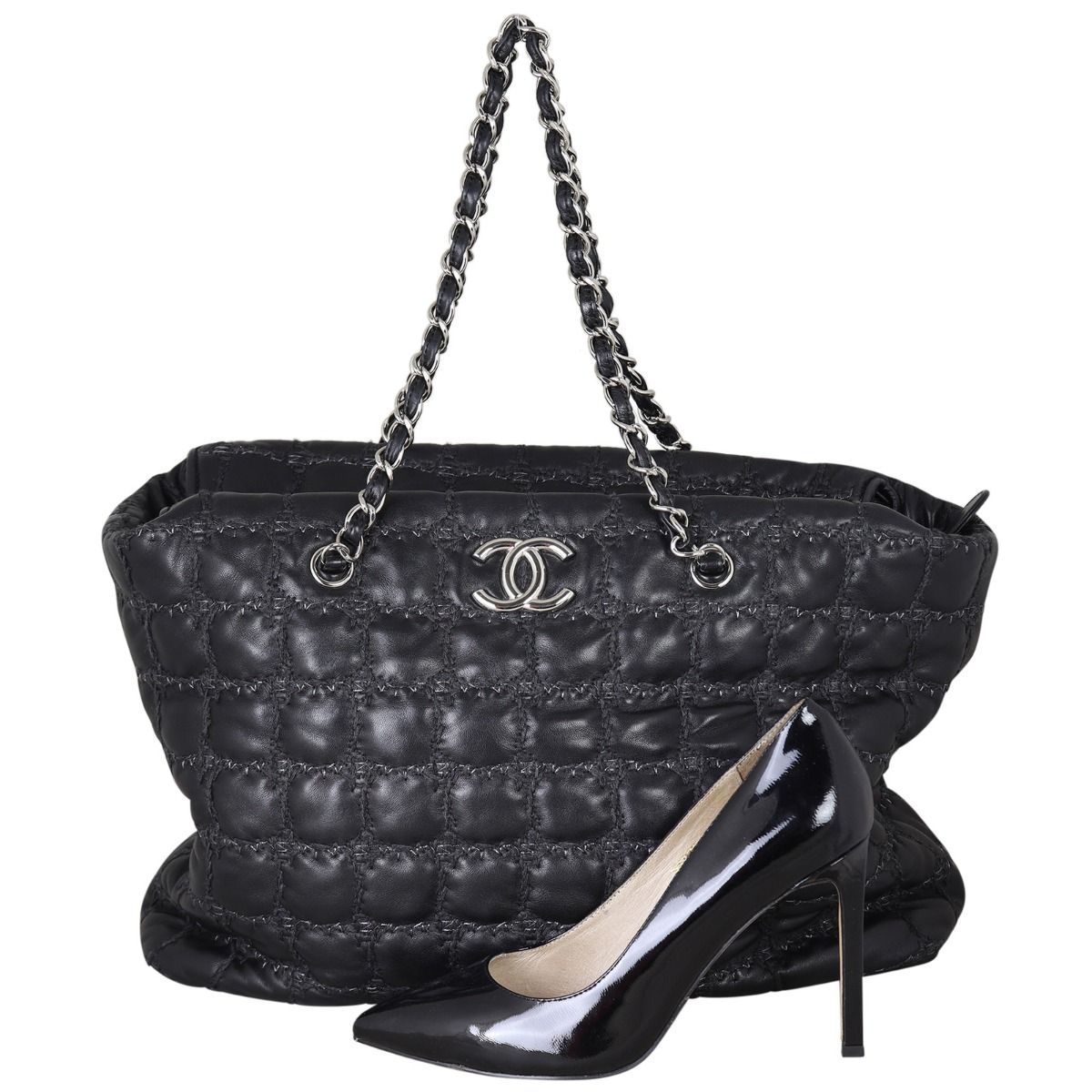 Chanel tweed tote store