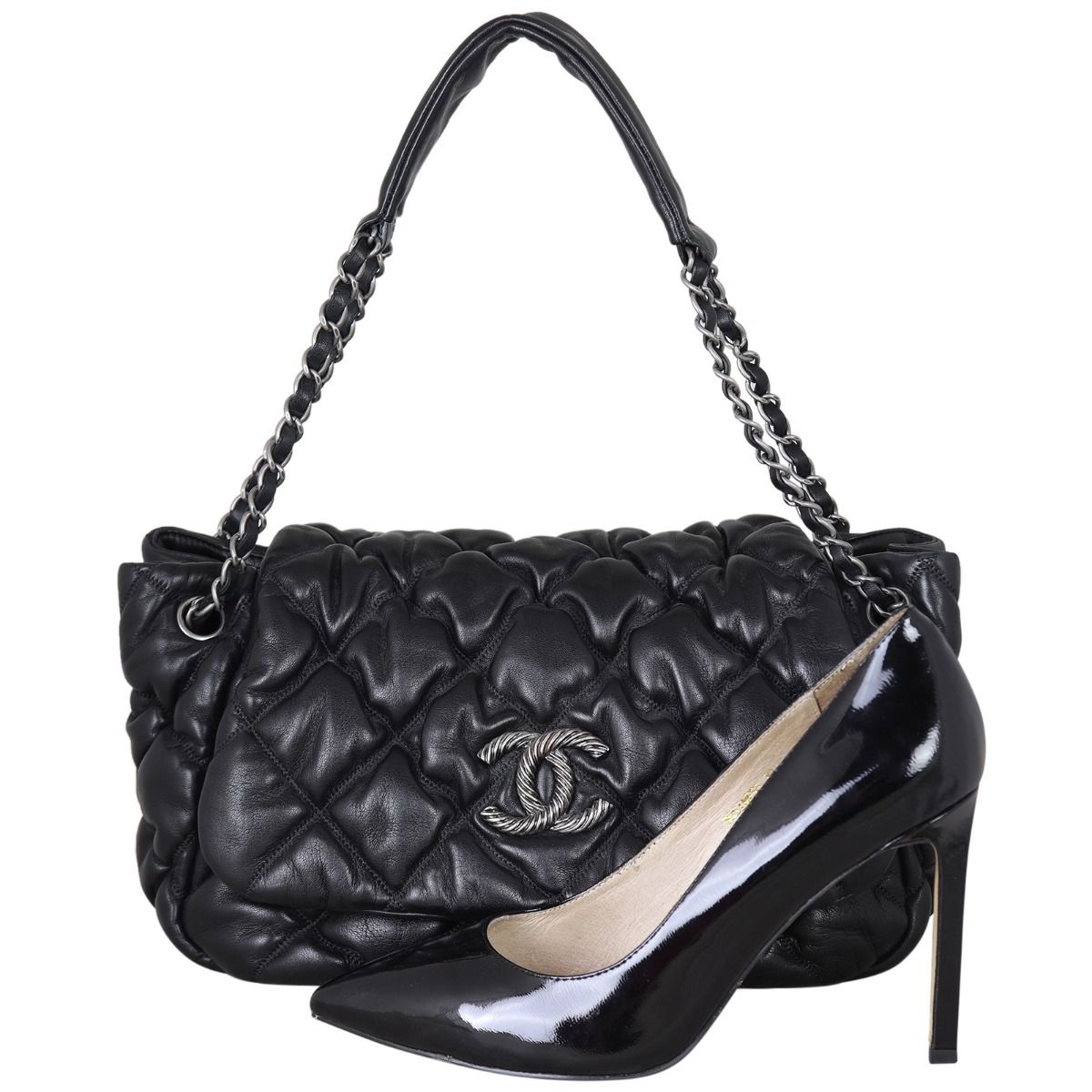 Chanel Bubble Quilt Accordion Flap Bag