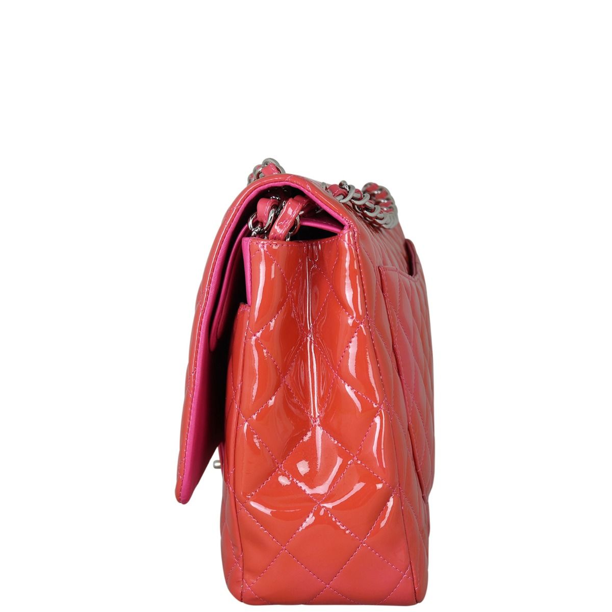 chanel black patent leather purse handbag