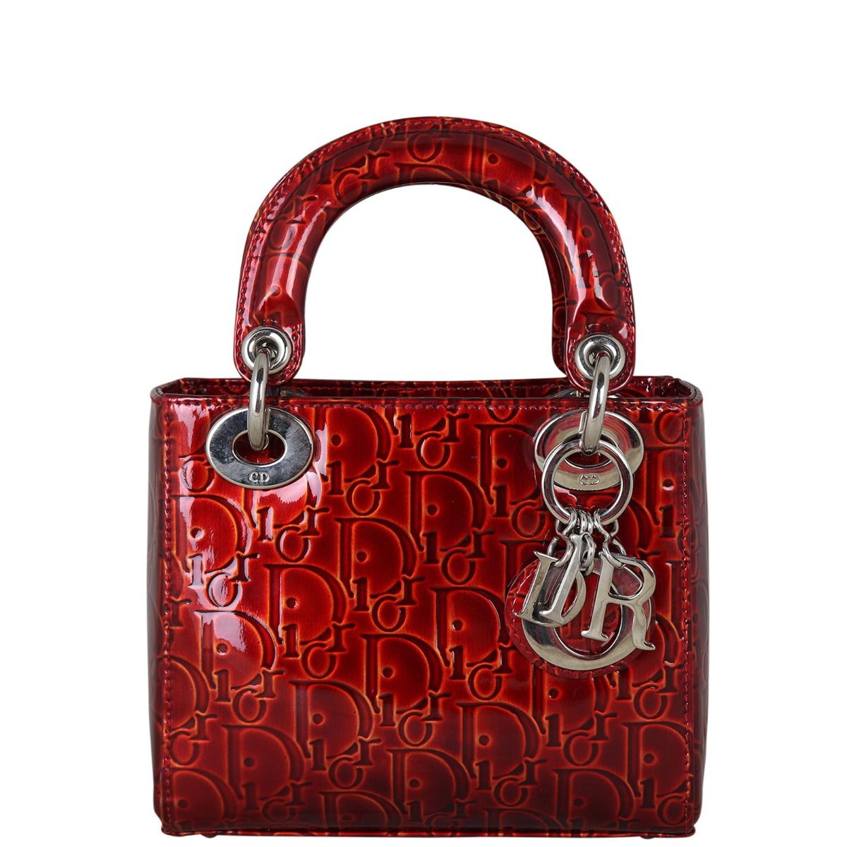 Lady dior store mini red patent