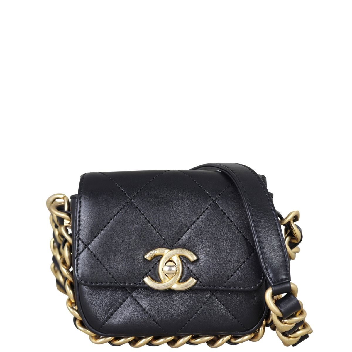 Chanel Black Quilted Lambskin Classic Mini Square Flap Coco Hearts Chain  2022 Available For Immediate Sale At Sothebys