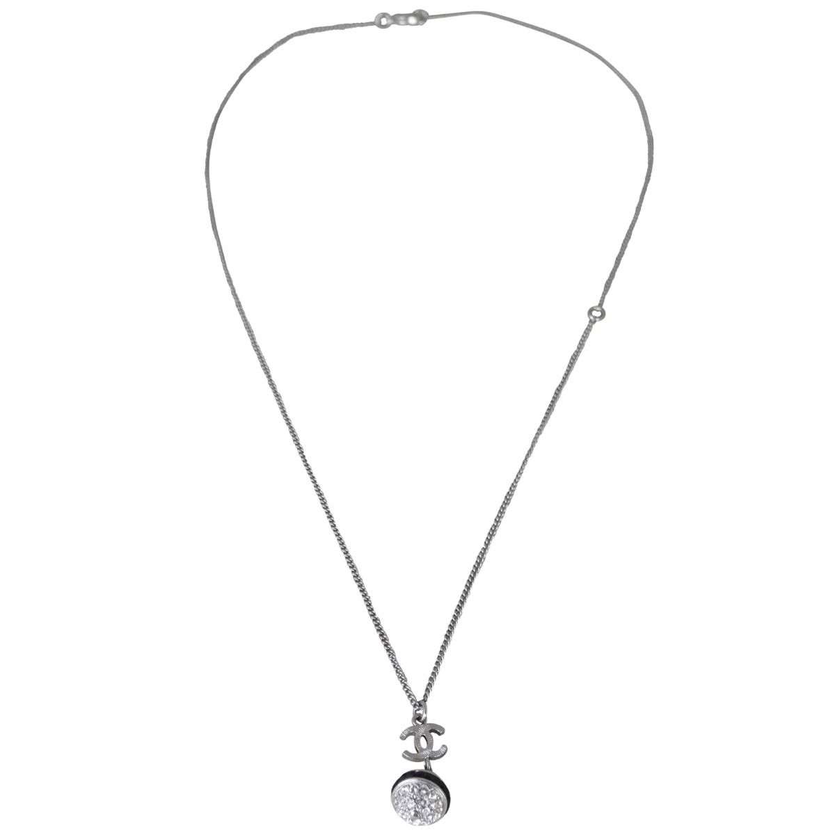 Chanel CC Crystal Ball Pendant Necklace
