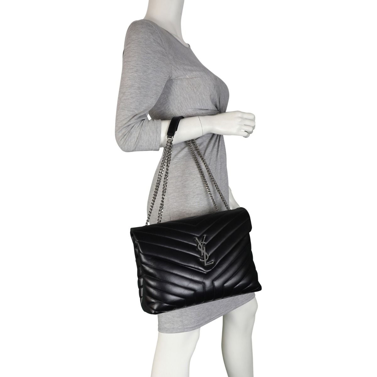 Ysl loulou medium silver hardware sale