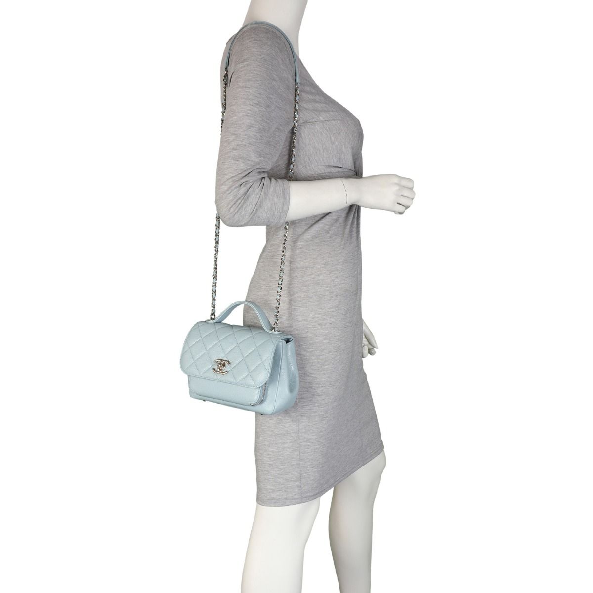 Chanel Business Affinity Small Flap Bag Light Blue