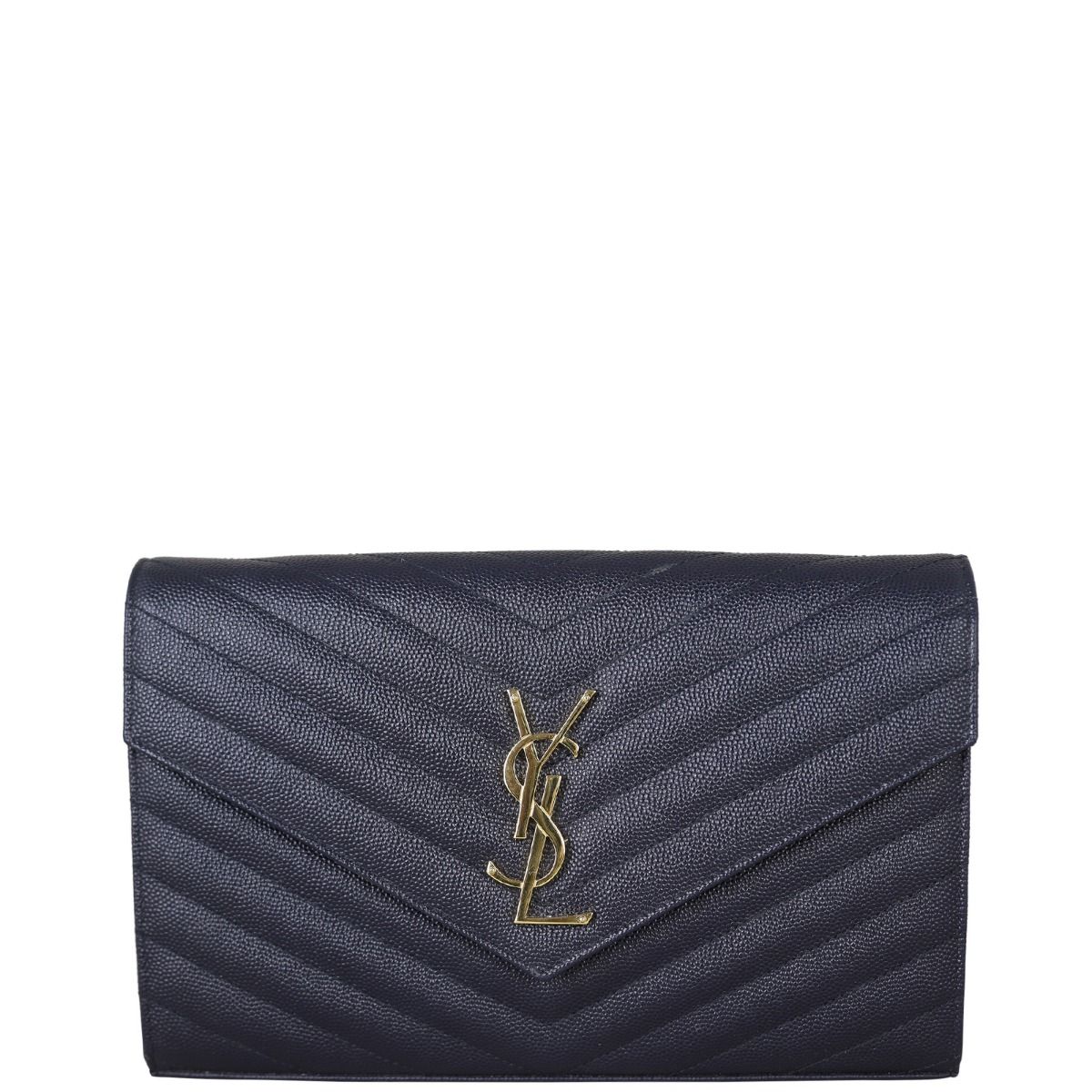 Saint laurent large monogram quilted leather wallet on a chain on sale