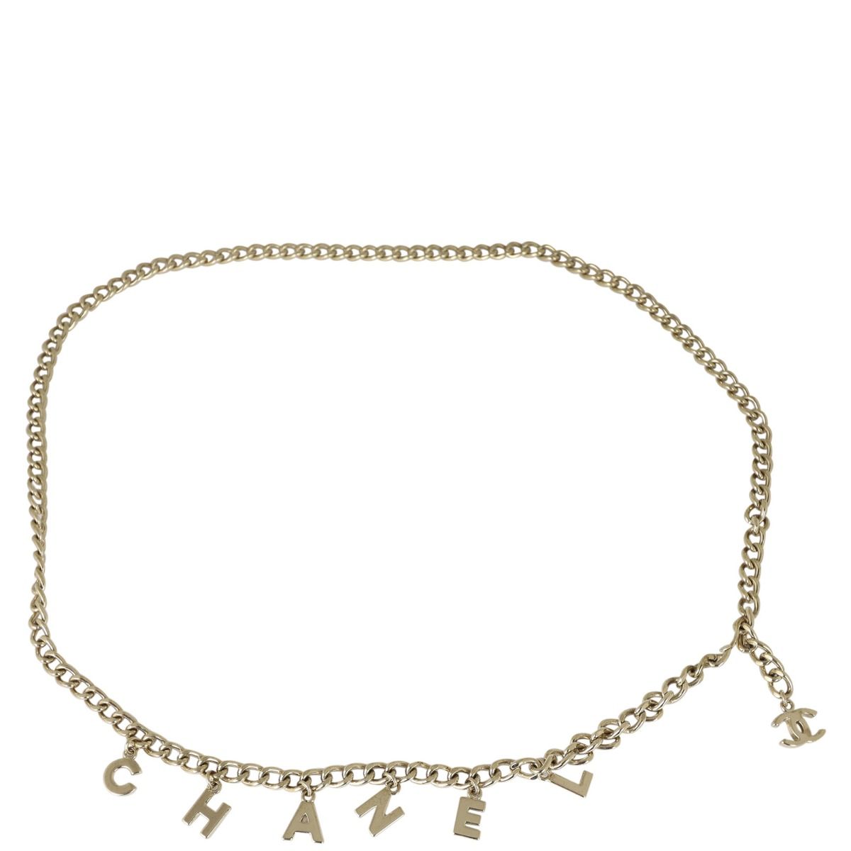 Chanel CC Logo Chain Belt Pale