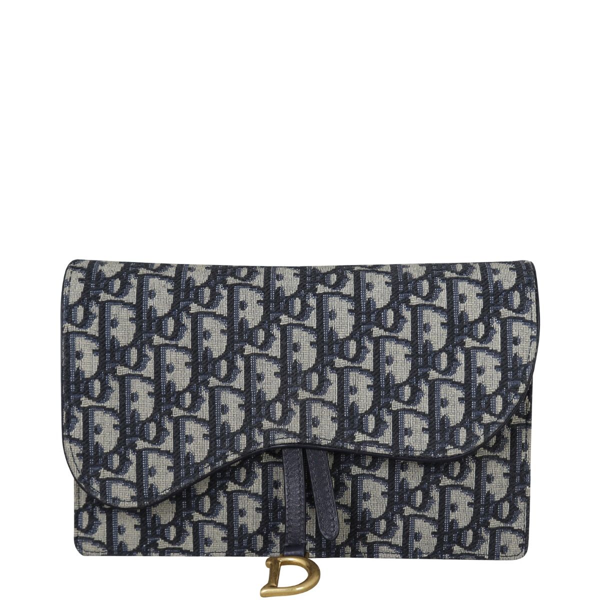 Dior Saddle Pouch Wallet on Chain Oblique