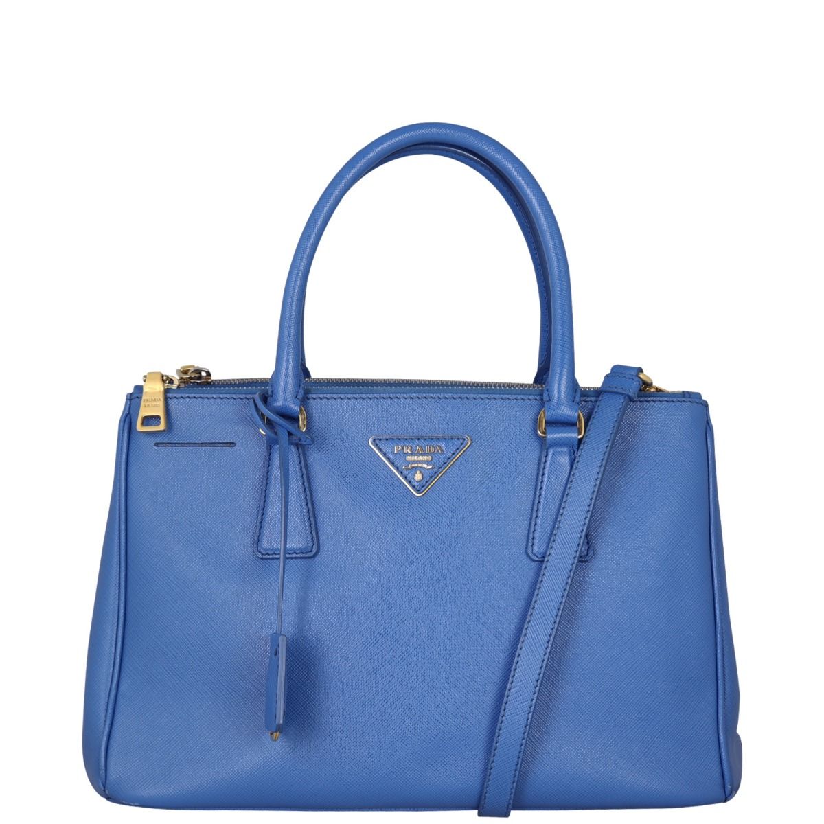 Prada saffiano lux double zip tote discount