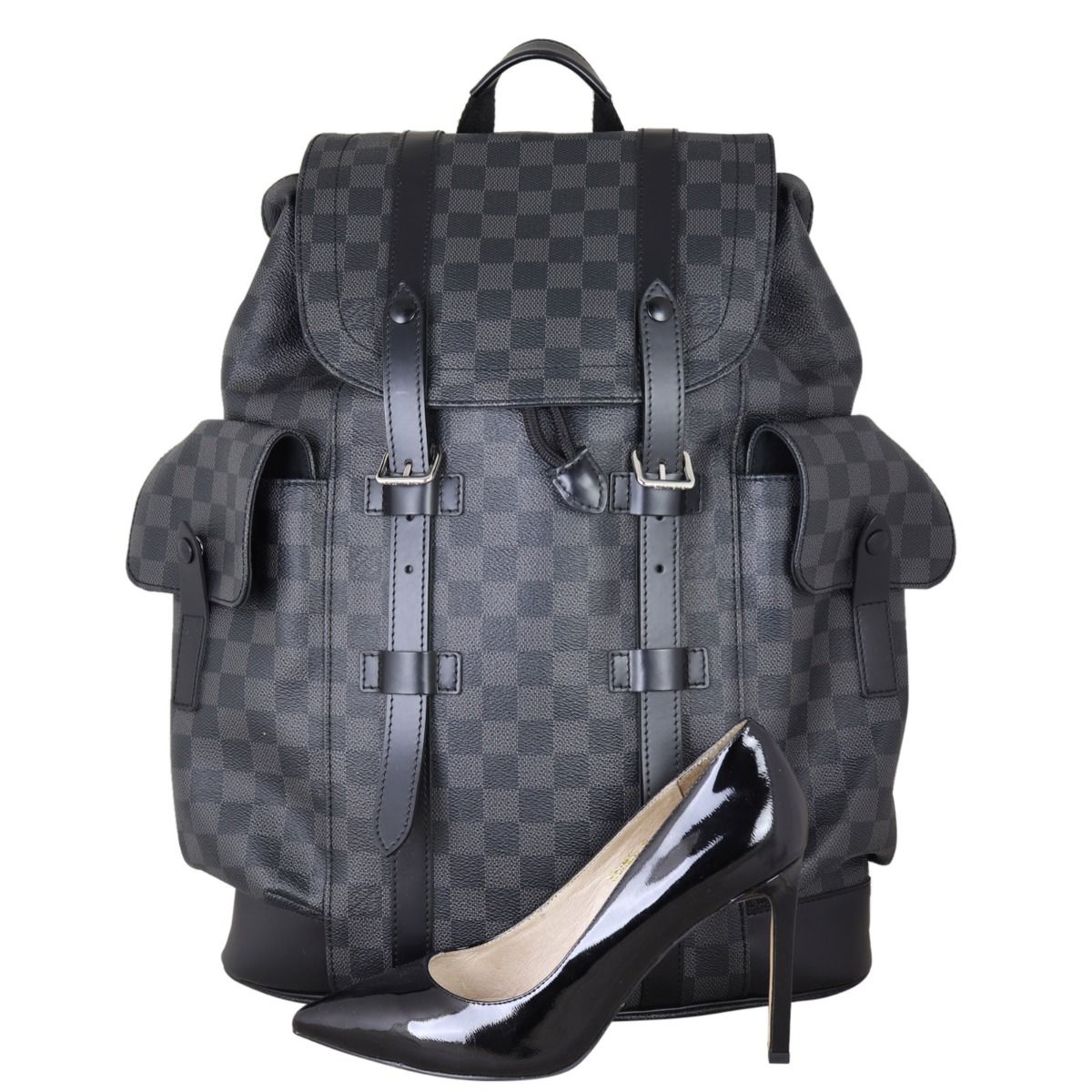 LV LV Unisex Christopher PM Backpack Damier Graphite Coated Canvas in 2023