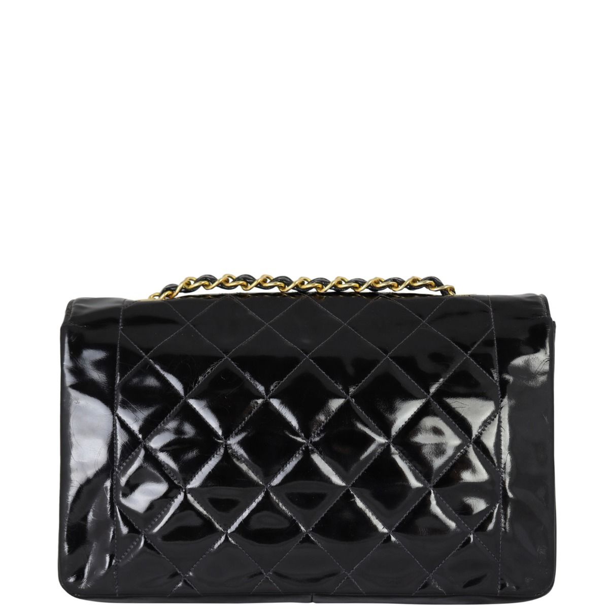 【名入れ無料】 Chanel Quilted Diana Patent Flap Bag | Gold Hardware 財布