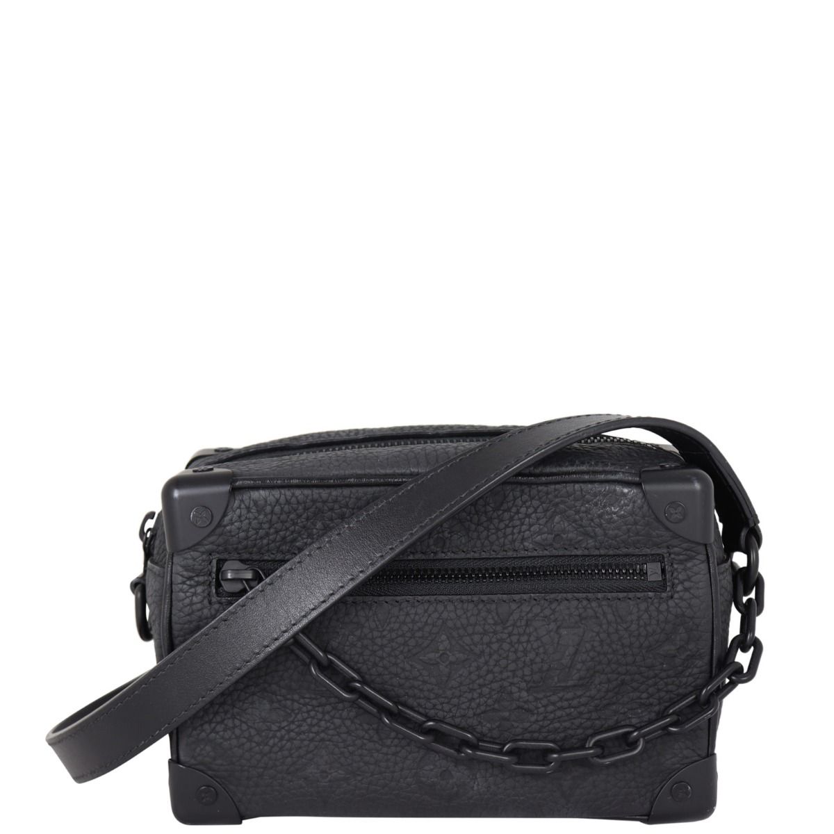 Louis Vuitton Black Monogram Embossed Taurillon Leather Soft Trunk Mini Bag