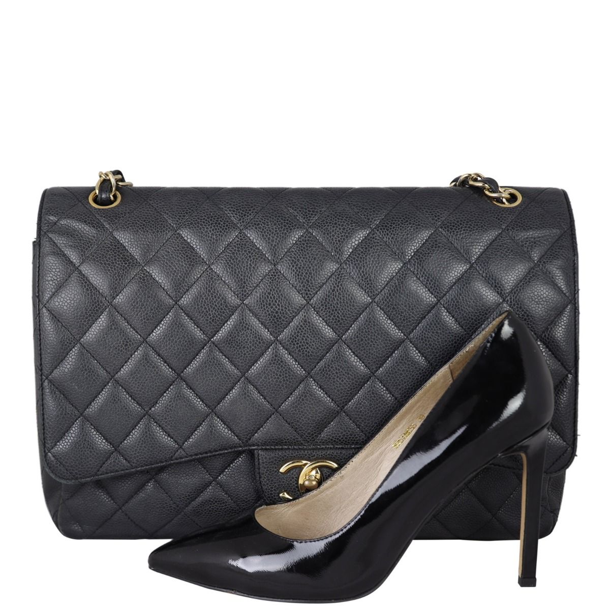 Chanel maxi flap caviar hotsell