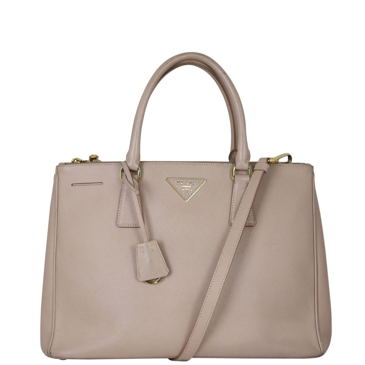 Prada saffiano double zip crossbody online