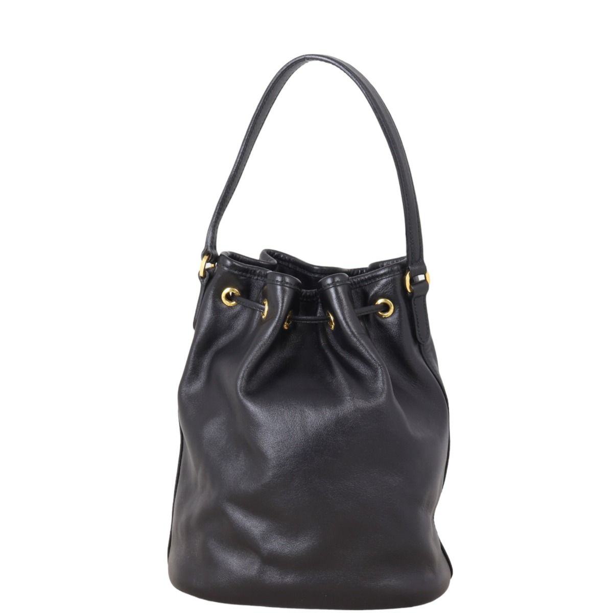 Prada black bucket bag store