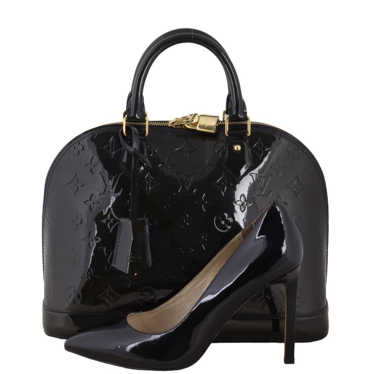 Black shiny louis vuitton bag outlet