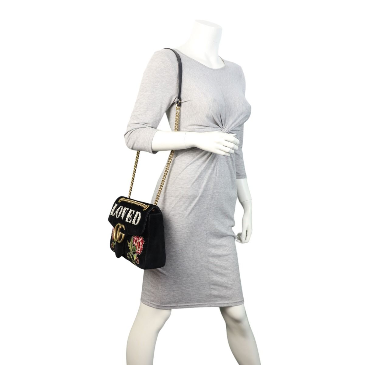 Gucci GG Marmont Velvet Loved Medium Shoulder Bag