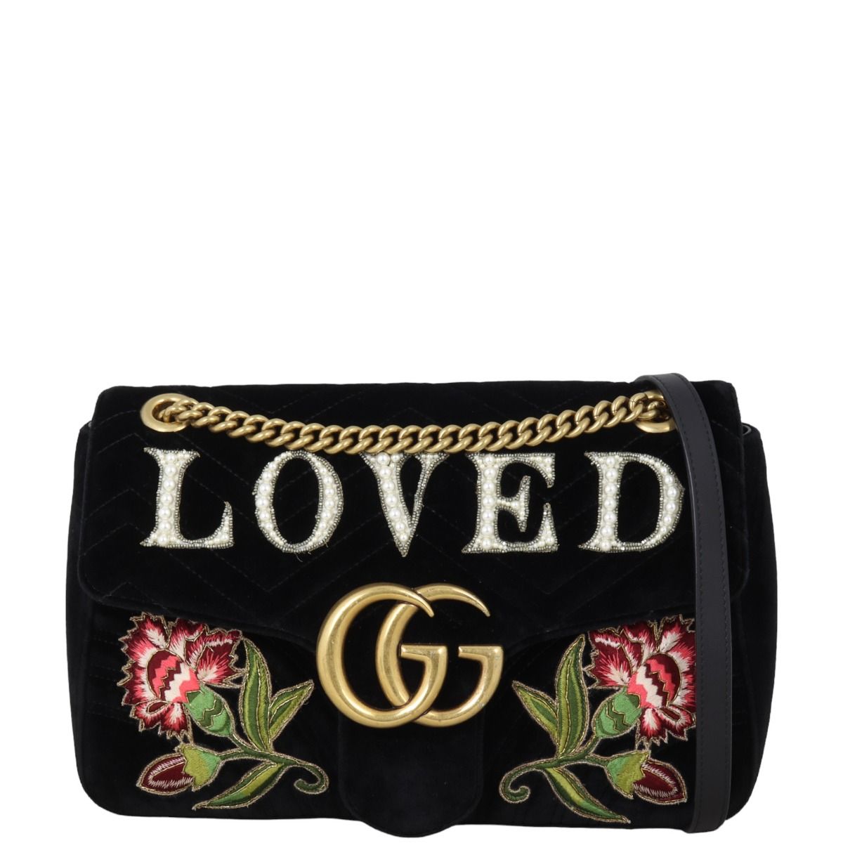 Gucci GG Marmont Velvet Loved Medium Shoulder Bag