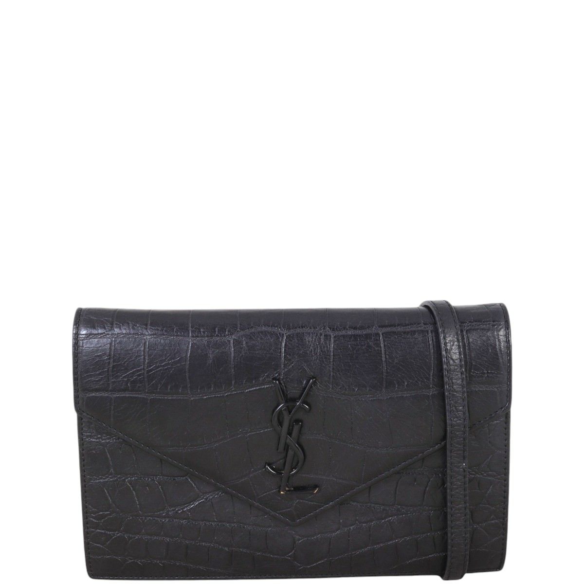 Ysl wallet on chain black hardware hotsell