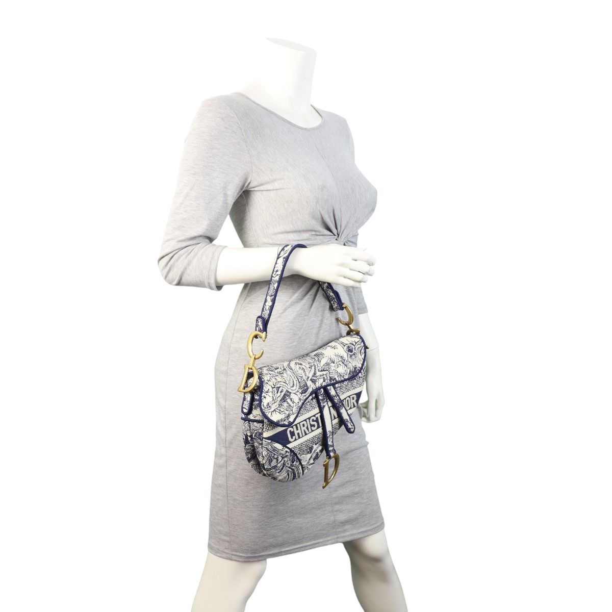 Dior toile de jouy saddle bag hot sale