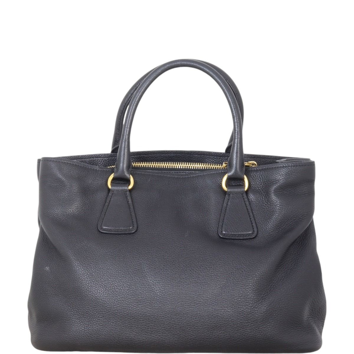 Prada pebbled leather tote bag discount